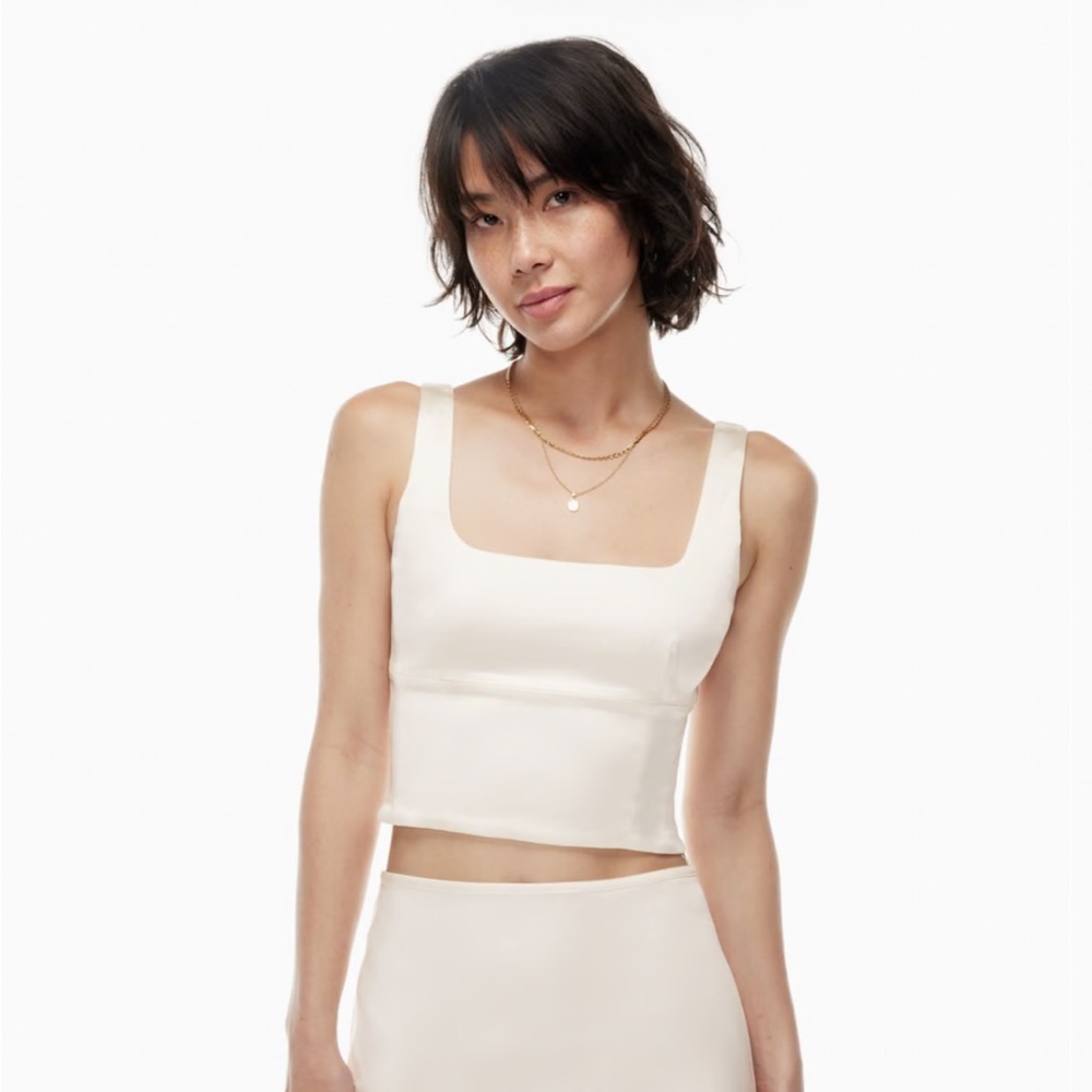 Aritzia Shine Bustier Top in Yellow Size 2XS